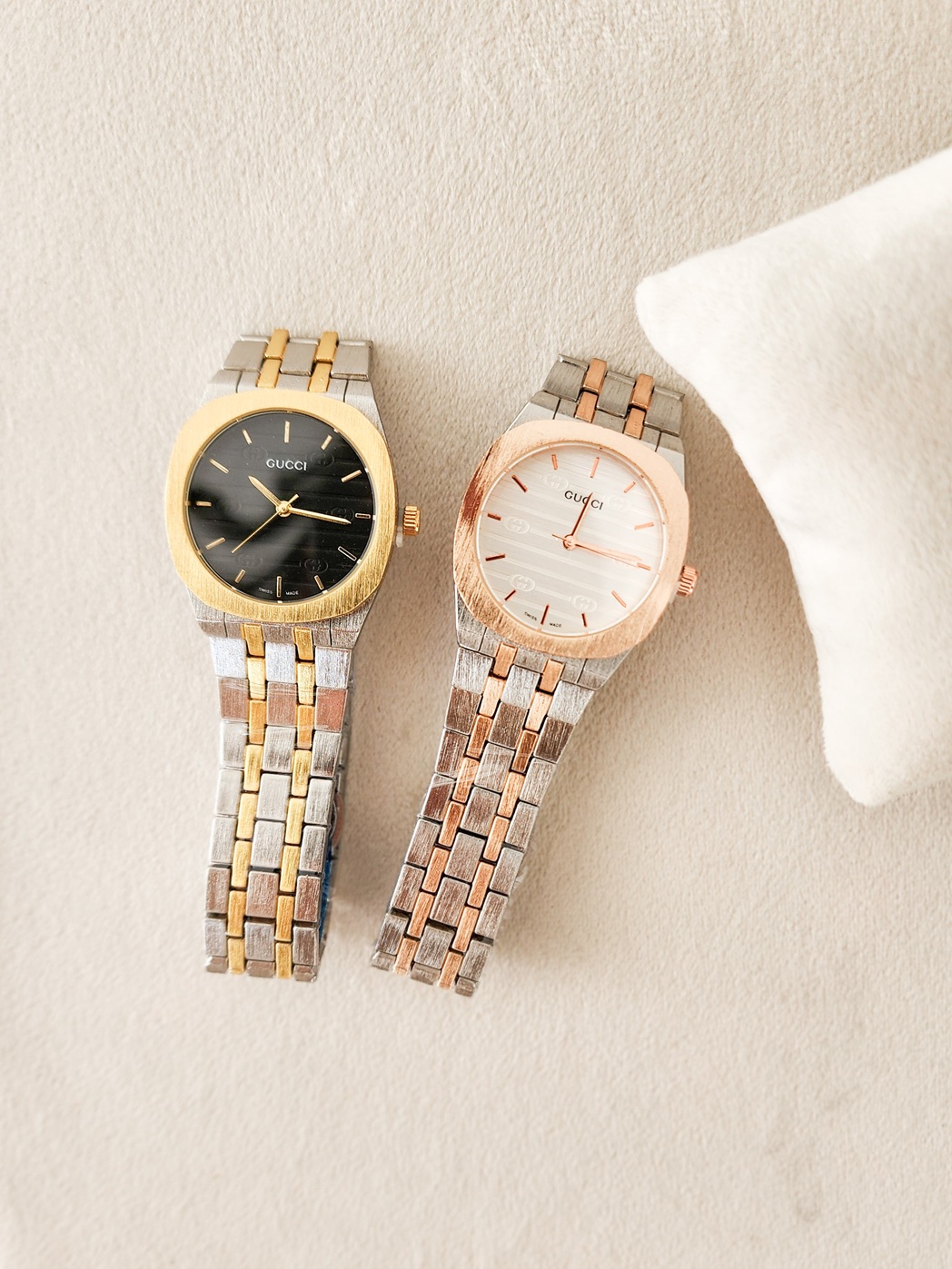 خرید اینترنتی ساعت مردانه و پسرانه مدل گوچی رنگ سیلور و طلایی صفحه سفید و مشکی یکار همیشه مدرن اصفهان